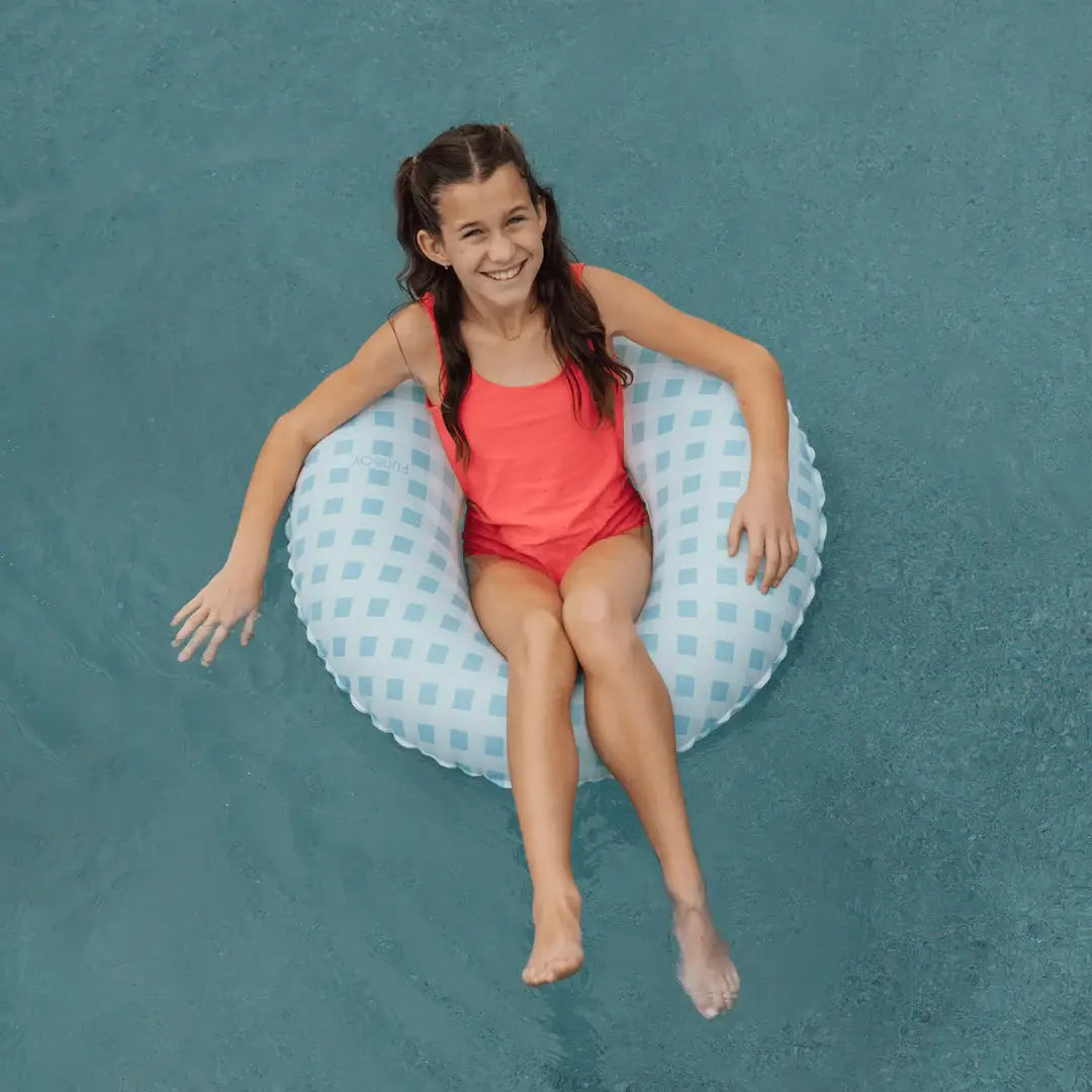Kids Tube Float, Blue Gingham