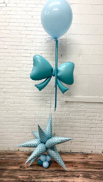 Blue Gingham Starburst Balloon 40"