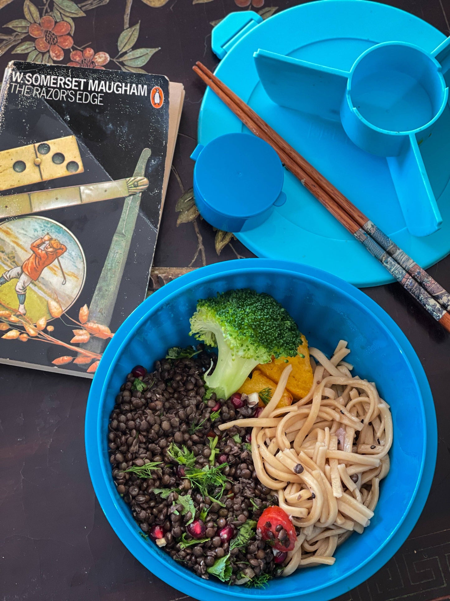 Yumbox Poke Bowl with 3 Part Divider - Lagoon Blue