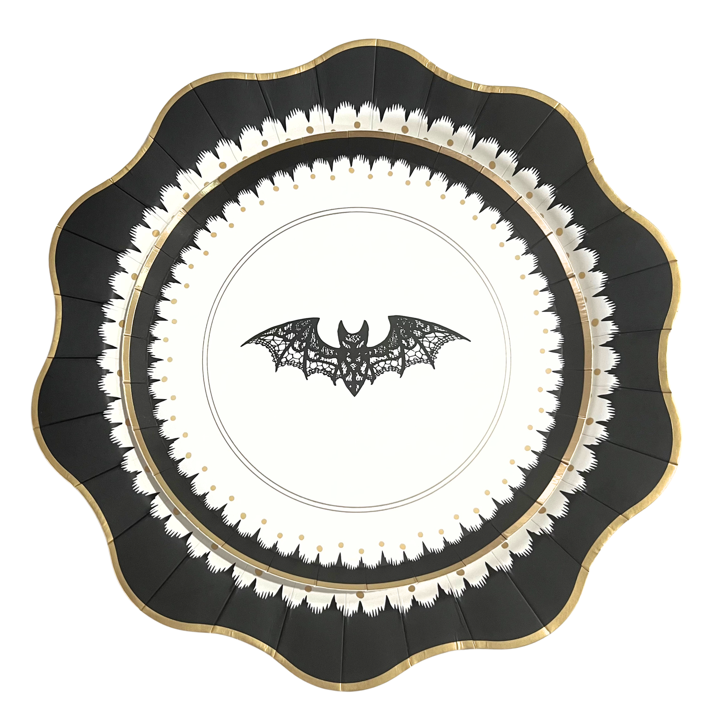 ELEGANT HALLOWEEN DESSERT LACY BAT PLATES