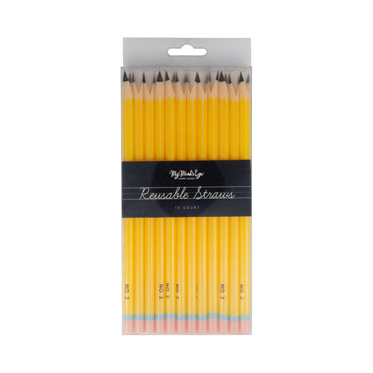 BTS-Pencil Reusable Straws - 12 count