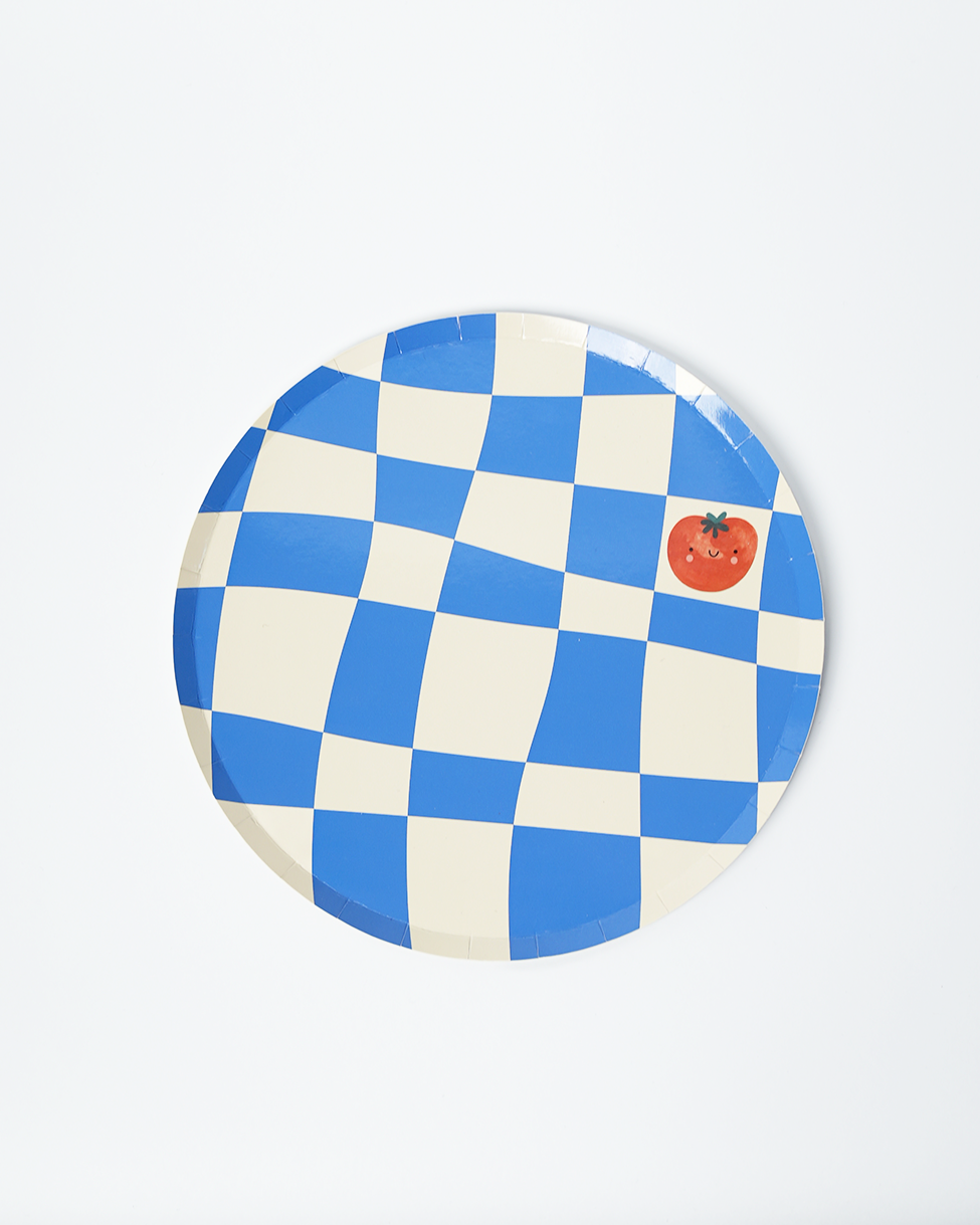 Little Chef Checkered Paper Plates (x 12)