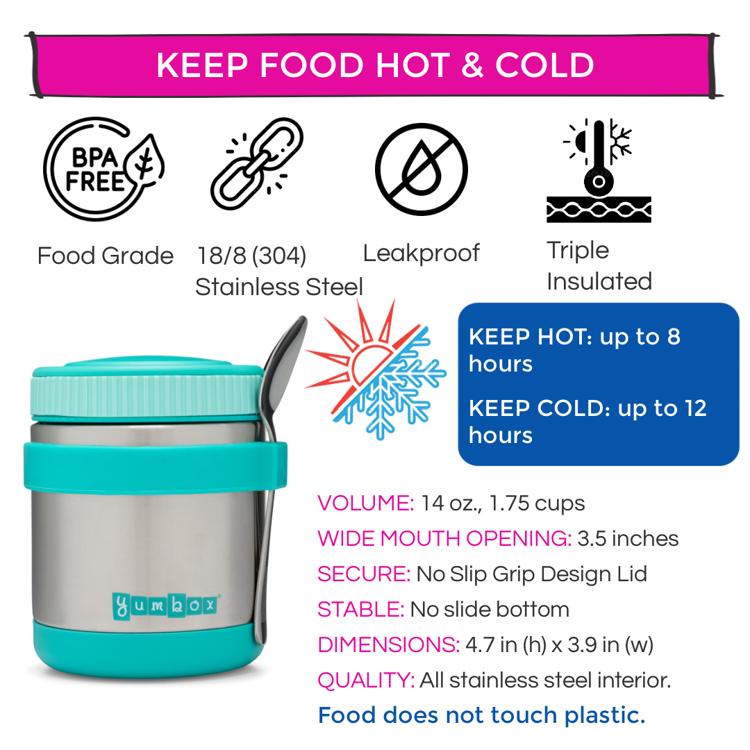 Thermal Food Jar for Hot Lunch - Yumbox  Zuppa with Spoon an