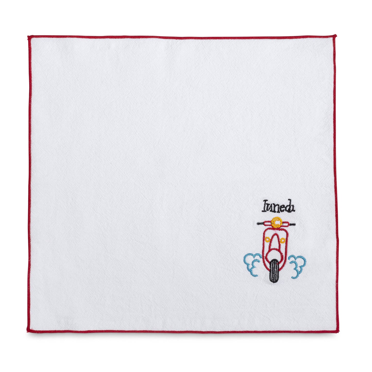 Reusable Embroidered Yumbox Cotton Napkin Set - Italian Days