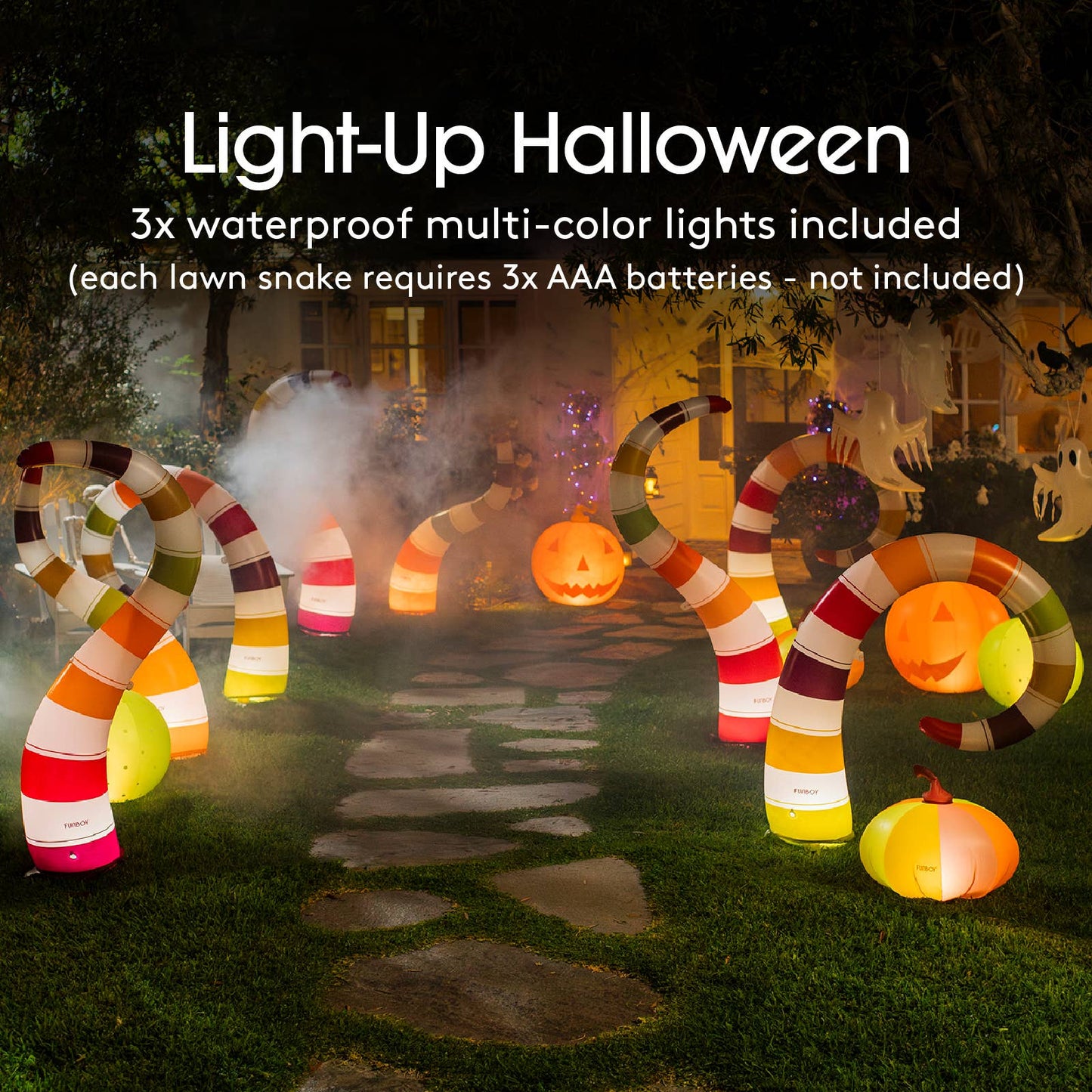 Colorful Halloween Lawn Snakes