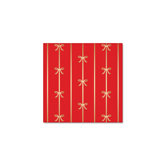 CHERRY RED SIGNATURE BOW SMALL NAPKINS