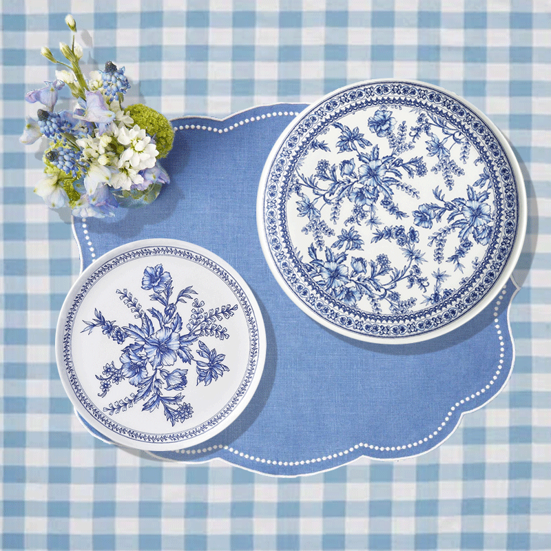 Bamboo Blue Toile Large Plates (Pack of 4)