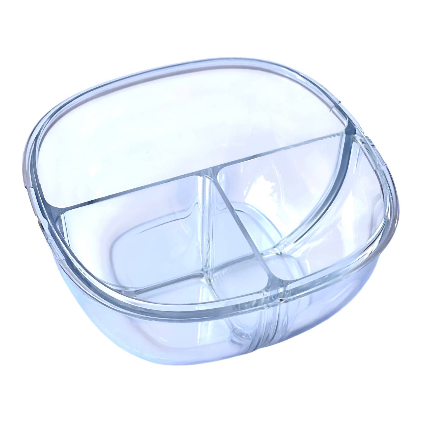 Leakproof Snack Bowl with 3 Compartment - Navy Blue