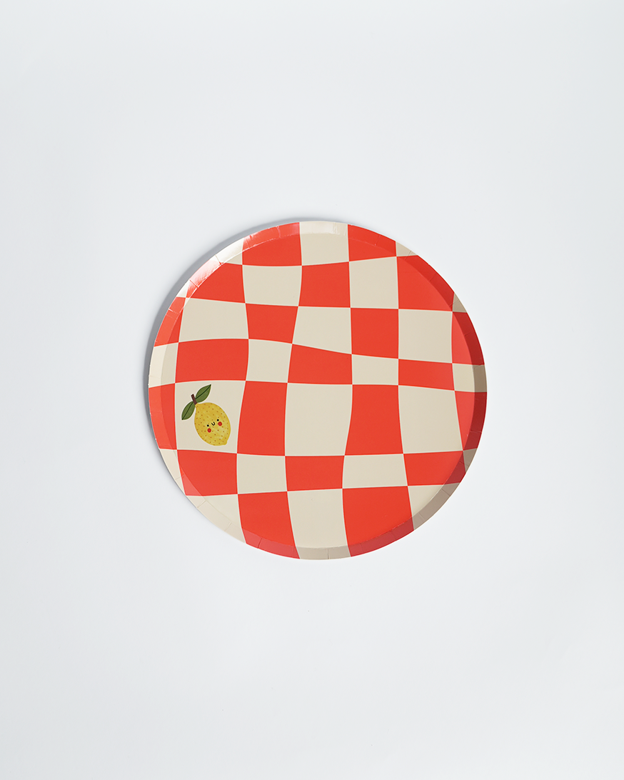 Little Chef Checkered Paper Plates (x 12)