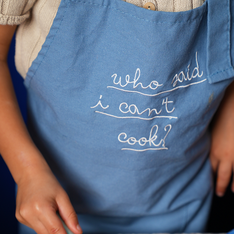 Little Chef Embroidered Linen Cooking Aprons