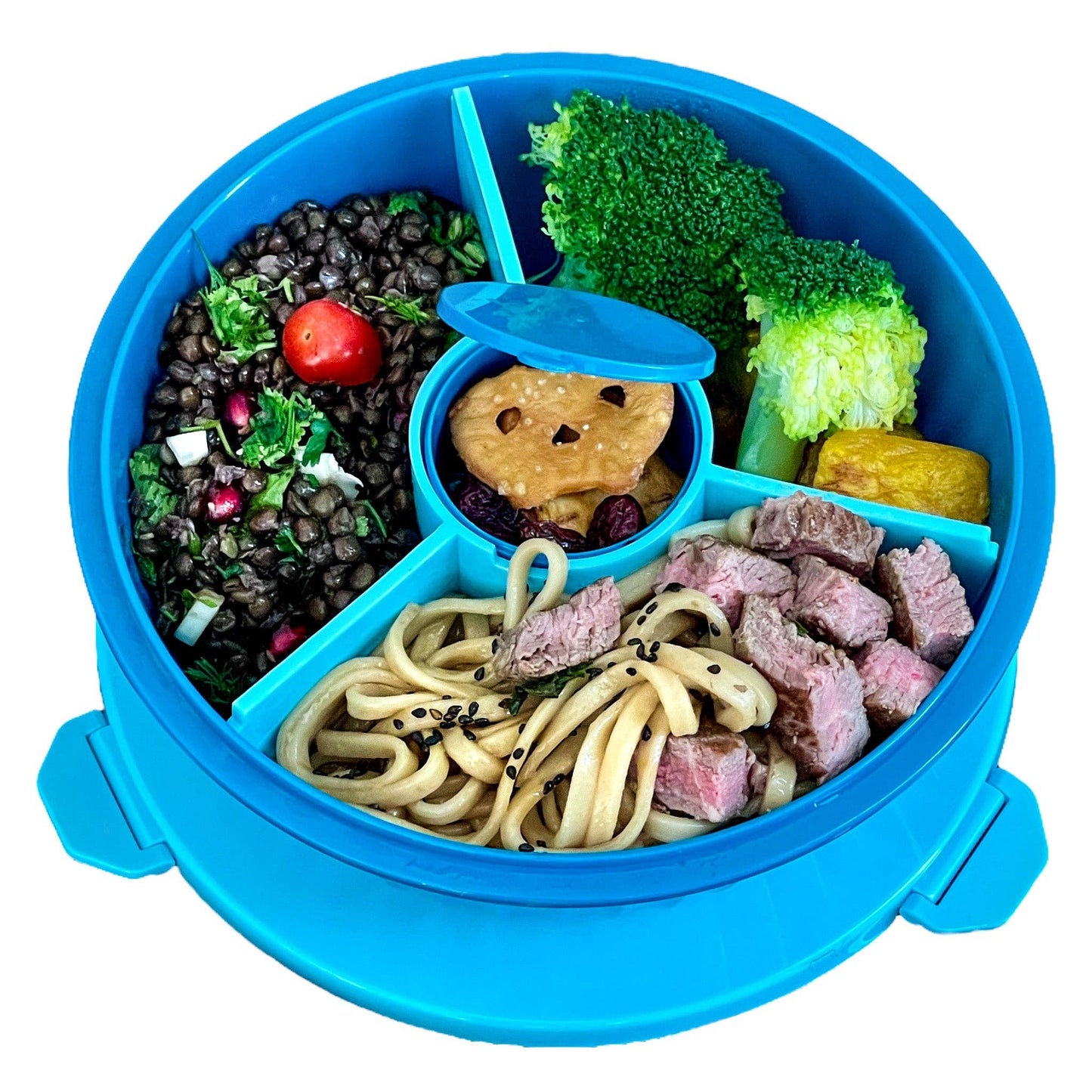 Yumbox Poke Bowl with 3 Part Divider - Lagoon Blue